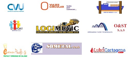 Logos de clientes: CVU, Viajes Circular, Logimuvic, Someital, LubriCartagena y otros